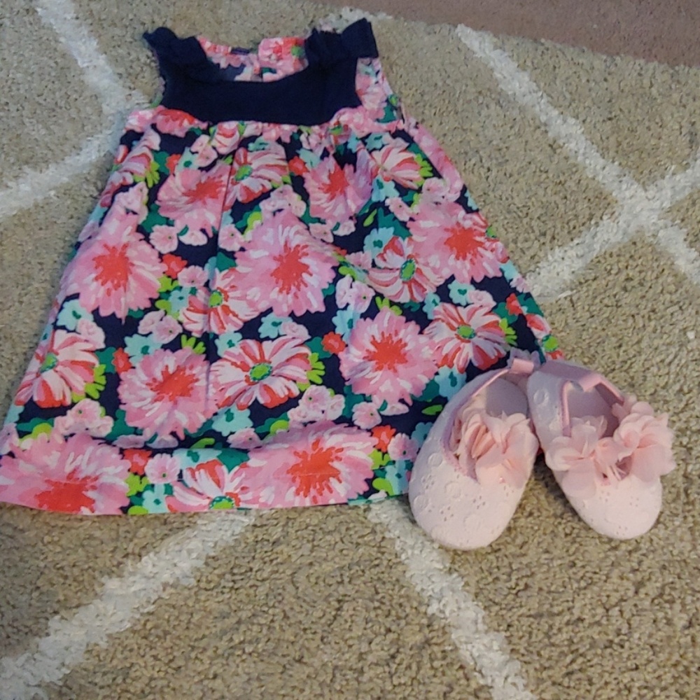 Baby girl shoes and dress bundle